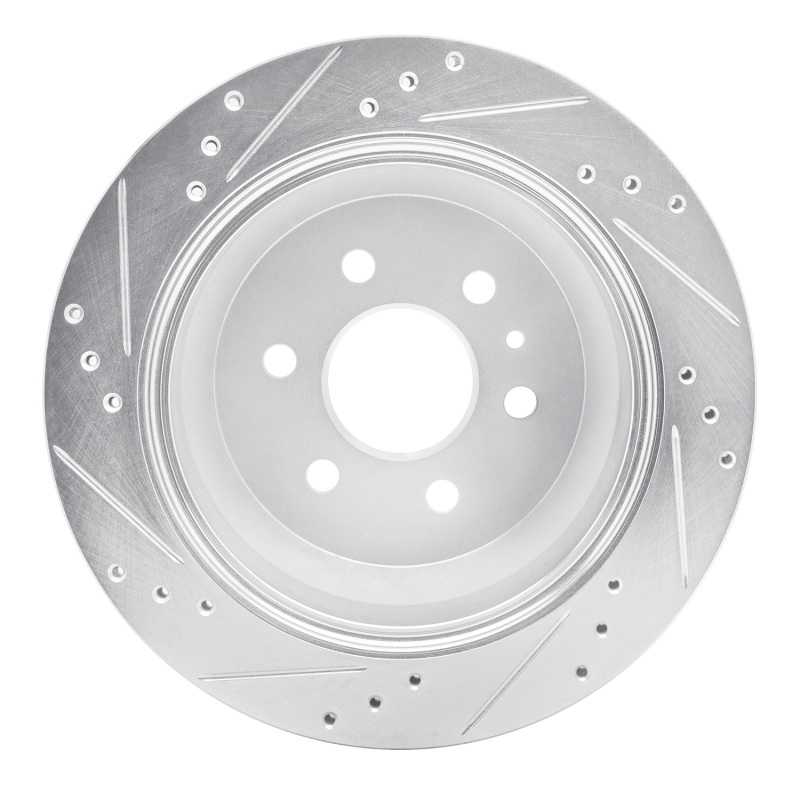 Chevrolet Colorado Brake Rotor (1) - Rear Right - R1 Concepts - Drilled & Slotted - Silver - `15-`20